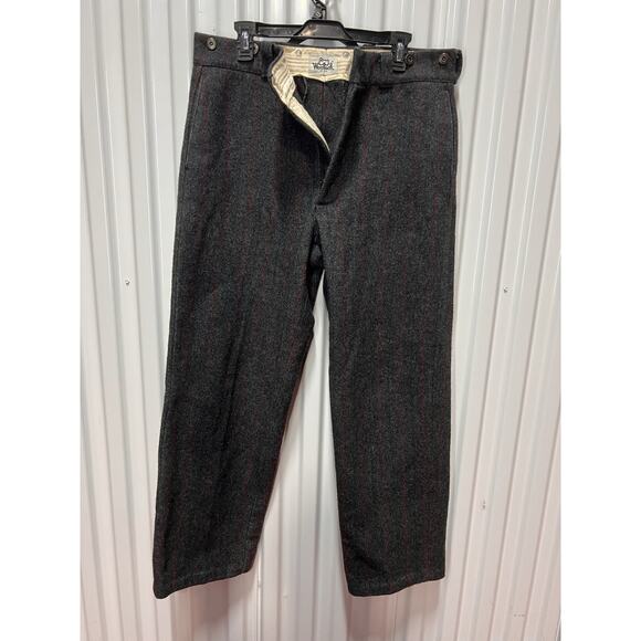 Vintage Woolrich Men's Thick Plaid Wool Trousers Pants Hunting Camp Outdoors 34 - Picture 1 of 15